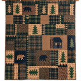 Rustic Bear and Bison Patchwork Quilted 3-Piece Bedding Set