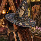 H.PAI Mystic Moon Handcrafted Quilted Witch Hat