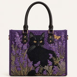 Lavender And The Black Cat Quilted Leather Strap Bible Handbag