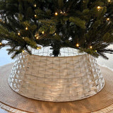 Woven Christmas Tree Collar, PVC Metal Frame Tree Skirt Ring