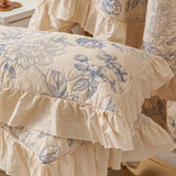 Blue Botanical Garden Quilted 3-Piece Bedding Set