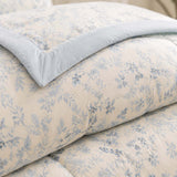 Botanical Floral 100% Cotton 4-Piece Summer Bedding Set – Breathable Cooling Comforter, Flat Sheet & 2 Pillowcases