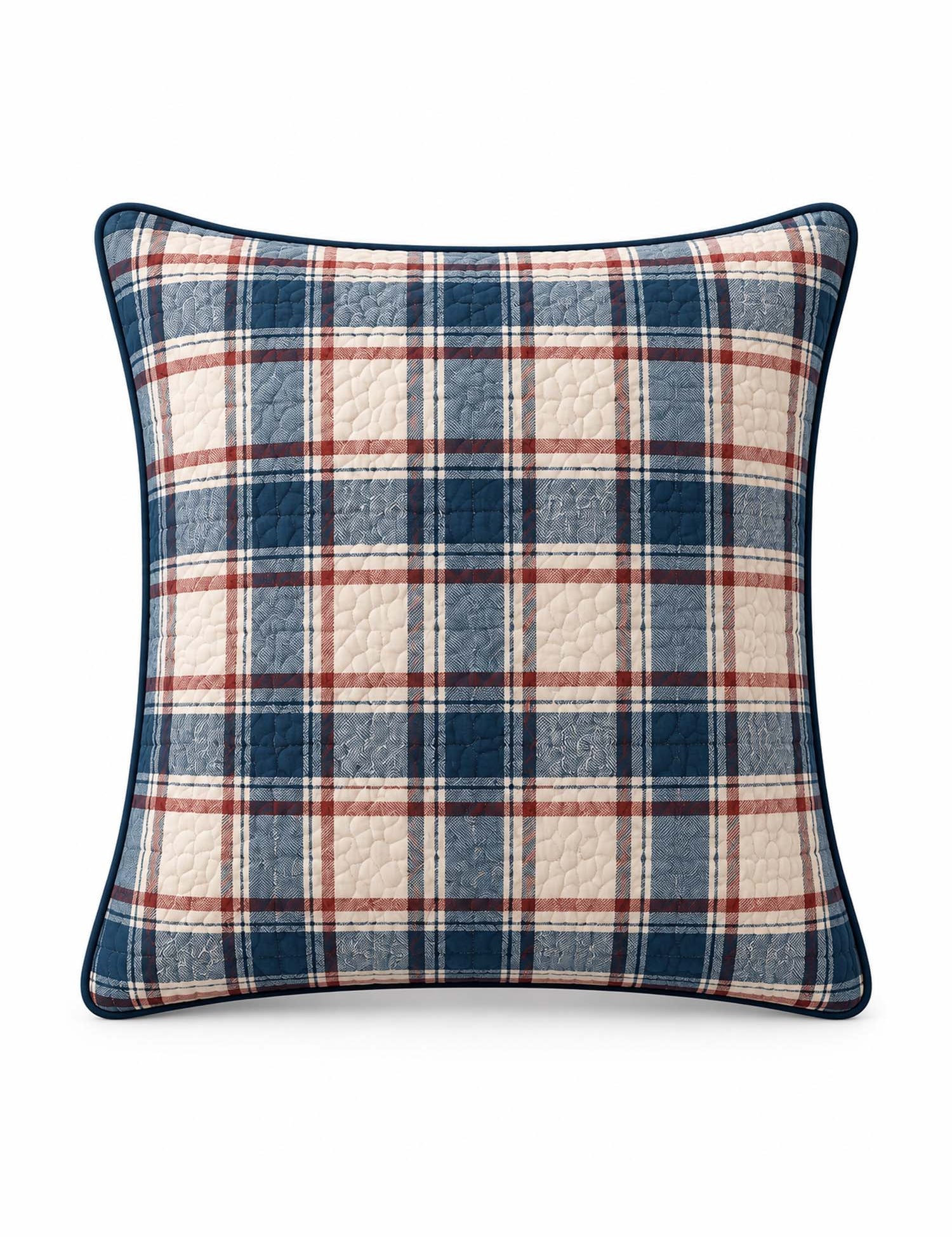 Vintage Santa & Plaid Christmas Quilted Pillow Covers 2-Piece Set