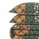 Botanical Floral Patchwork Quilted 3-Piece Bedding Set