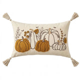 Five Pumpkin Tufted Tassel Lumbar Pillow Cover
