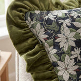 Vintage Botanical Ruffled Edge Pillow Cover