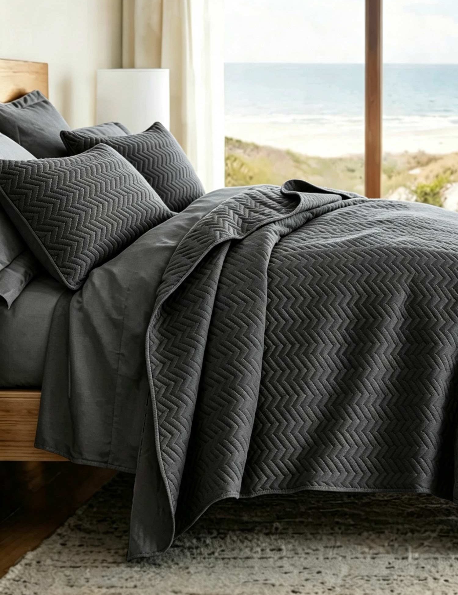 3-Piece Herringbone Quilted Coverlet Set