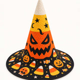 Candy Corn Pumpkin Halloween Handcrafted Quilted Witch Hat