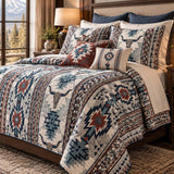Western Longhorn Cow Skull Quilted 3-Piece Bedding Set