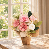 Blush Pink Romance Rose Preserved Bouquet