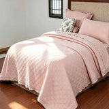 Soft Ruffled Trim Quilted 3‑Piece Bedding Set
