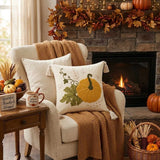 Large Pumpkin Tufted Tassel Throw Pillow Cover