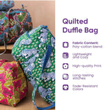 Turtle Charm Quilted Duffle Bag