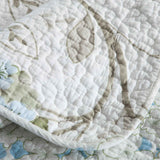 Light Blue Hydrangea Floral Print Quilted 3‑Piece Bedding Set