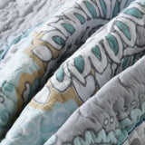 Bohemian Mandala Floral Print Quilted 3‑Piece Bedding Set