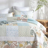 Botanical Garden Patchwork Quilted 3-Piece Bedding Set