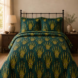 H.PAI Mystic Eye Forest Quilted 3-Piece Bedding Set