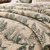 Winter Woodland Toile Quilted 3-Piece Bedding Set