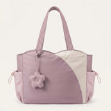 Quilted Color-Block Tote Shoulder Bag