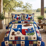 H.PAI Texas Western Quilted 3-Piece Bedding Set – Luxury Quilted Bedding with Matching Pillow Shams
