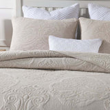 Damask Quilted 3-Piece Bedding Set