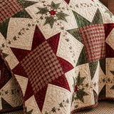 Christmas Star Patchwork Quilted 3-Piece Bedding Set