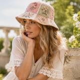 Vintage Rose Floral Quilted Bucket Hat