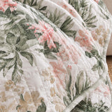Blush Tropical Floral Garden Quilted Blanket