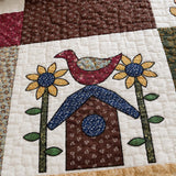 Sheep Farmhouse Folk Patchwork Quilted 3-Piece Bedding Set