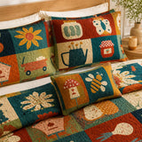 Garden Harvest Patchwork Quilted 3-Piece Bedding Set