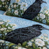 H.PAI Raven Moonlit Meadow Quilted 3-Piece Bedding Set
