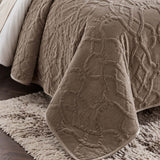 Geometric Velvet Solid Color Quilted 3-Piece Bedding Set