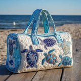 Turtle Charm Quilted Duffle Bag