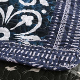 Navy Paisley Pieced Patchwork Reversible 100% Cotton Quilted 3-Piece Bedding Set