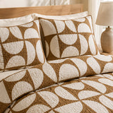 H.PAI Modern Geometric Lines Quilted 3-Piece Bedding Set