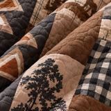 Rustic Bear and Bison Patchwork Quilted 3-Piece Bedding Set