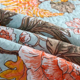 Golden Bloom Garden Quilted 3-Piece Bedding Set