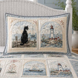 H.PAI Coastal Lighthouse Cat Quilted 3-Piece Bedding Set
