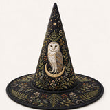 H.PAI Moonlit Owl Dark Forest Gothic Handcrafted Quilted Witch Hat