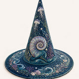 H.PAI Deep Sea Mermaid Coastal Gothic Handcrafted Quilted Witch Hat