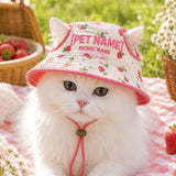 Personalized Picnic Babe Quilted Dog Hat – Custom Pet Name With Ear Holes