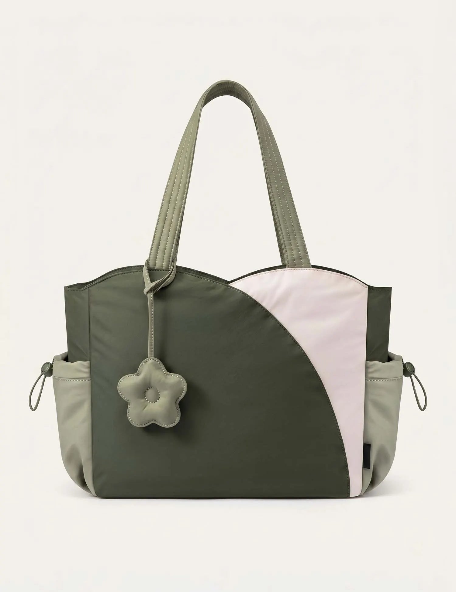 Quilted Color-Block Tote Shoulder Bag