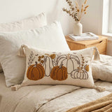 Five Pumpkin Tufted Tassel Lumbar Pillow Cover