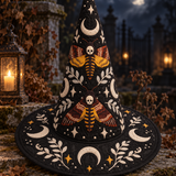 Death Moth Moonlight Gothic Handcrafted Quilted Witch Hat