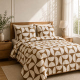 H.PAI Modern Geometric Lines Quilted 3-Piece Bedding Set