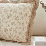 Vintage Floral Scalloped Throw Pillow Cover