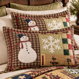 Rustic Snowman Star Patchwork Quilted 3-Piece Bedding Set