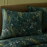 H.PAI Enchanted Forest Mushroom Quilted 3-Piece Bedding Set – Dark Botanical Quilted Bedding With Matching Pillow Shams
