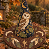 Moonlit Owl Woodland Gothic Handcrafted Quilted Witch Hat