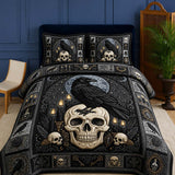 H.PAI Raven Midnight Relic Quilted 3-Piece Bedding Set